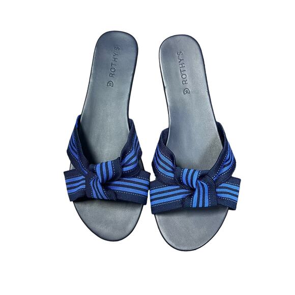 NEW Rothy’s The Knot Cobalt Stripe Sandals Women’s Size 11 - Picture 3 of 8